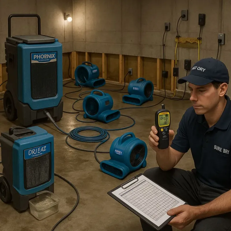 Structural Drying and Dehumidification process in Norton, KS